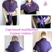 Cape/snood multifacettes violette-I