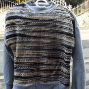 Sweater tricot & tissu gris taille CH 38-40